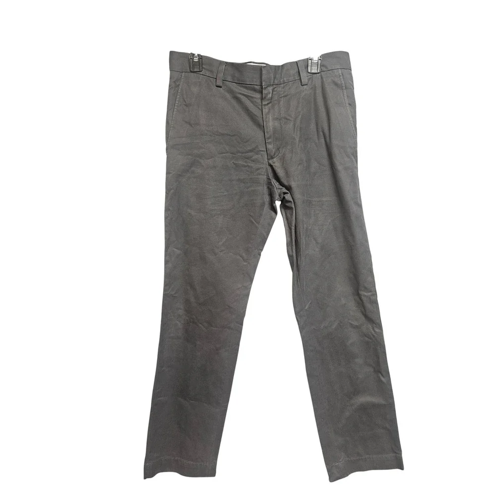 Banana Republic Mens Aiden Chino Pants 32x30 Charcoal Gray Slim Fit Cotton Twill
